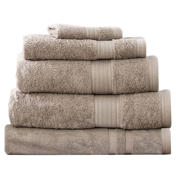 5pc Renee Taylor Towel Set Stella 650 Gsm Super Soft Bamboo Cotton Pewter