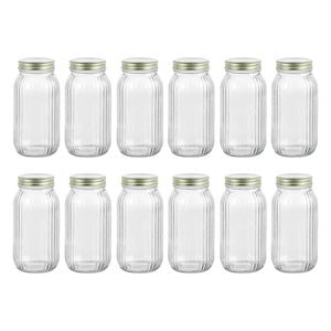 12PK Lemon & Lime Roma Ribbed Conserve Glass Jar with Lid 800ml