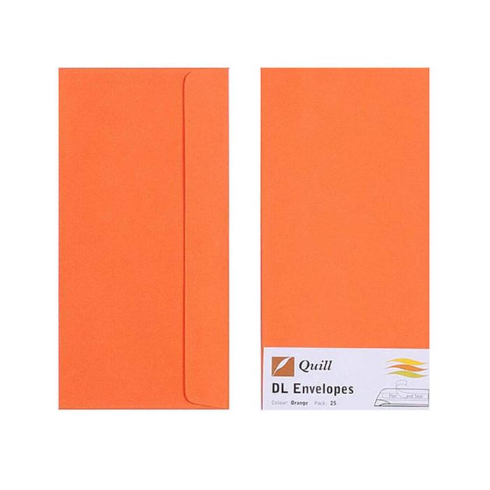 Quill Envelope 25pk 80gsm (DL) (Orange)