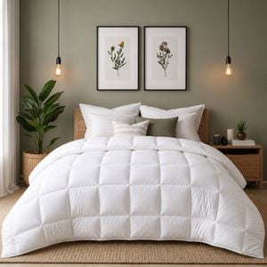 Royal Comfort 800gsm Wool Blend All Seasons Quilt 60% Wool Cotton Cover White Single