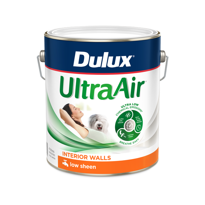 Dulux 4L Interior Paint UltraAir Low Sheen Vivid White - 4L