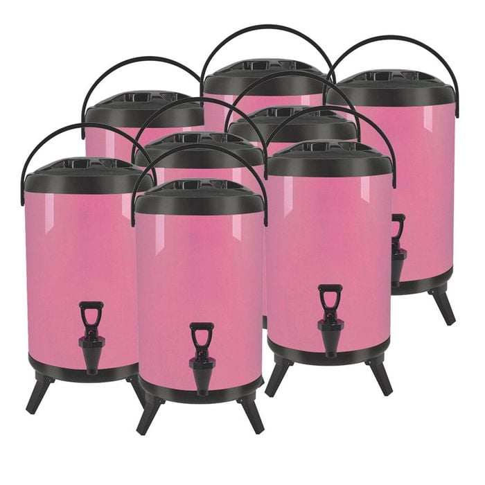 SOGA 8X Stainless Steel Insulated Beverage Dispenser with Tap 8L Pink