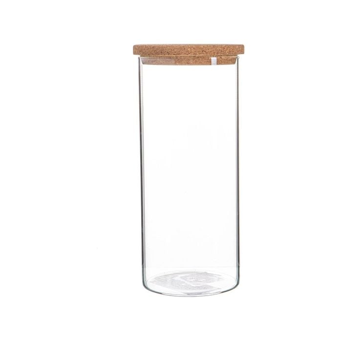 Argon Tableware Glass Storage Jar with Cork Lid - 1.5 Litre