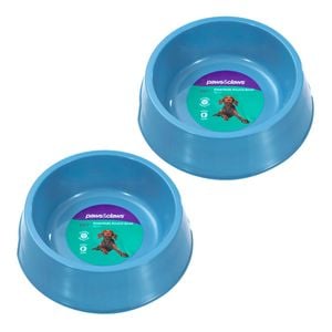 2x Paws & Claws 18cm Pets/Dogs Round Essentials Single Bowl/Dishes/Feeders Asstd
