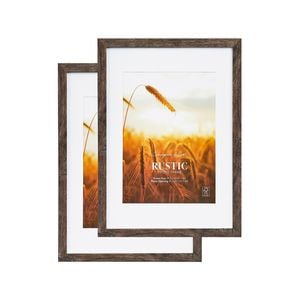 Cooper & Co. Set Of 2 29.7cmx42 Mat to 21x29.7cm Natural Premium Rustic Wooden Photo Frame