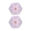 2pk Melii Kids 6 Compartment Hexagon Snackle Lunch Box Container Pink 798ml