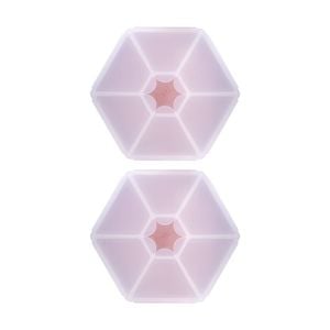2pk Melii Kids 6 Compartment Hexagon Snackle Lunch Box Container Pink 798ml