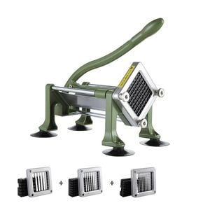 Vevor French Fry Cutter Green With 1.27cm And 0.95cm Stainless Steel With Suction Cups For Potato