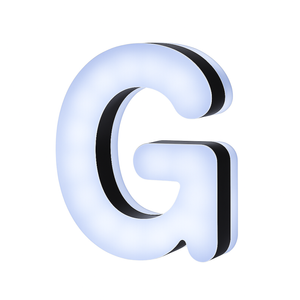 Lit Up 3D Led Letter G Illuminated Opal Acrylic 100mmHx92mmWx23mmD