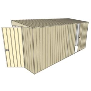 Build-a-Shed 1.5 x 4.5 x 2m Hinged Door Tunnel Shed With Hinged Side Door - Cream