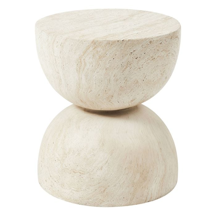 Cooper & Co. Stella 40cm MgO Side Table Travertine Look