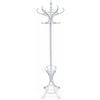 CARLA HOME White Coat Rack with Stand Wooden Hat and 12 Hooks Hanger Walnut tree