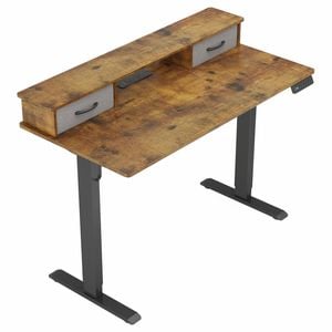 Ufurniture Computer Desk 120CM Study Laptop Table Workstation for Home Office Walnut&Black