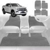 6D Diamond Car Floor Mats for VolksWagen Amarok Dual Cab 2H Facelift2022-Current-Full Set-Grey-Outback GT
