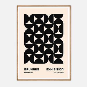 Galrie Bauhaus 1923 Exhibition Poster-Stunning Geometric Abstract Art Modern Print Decor, Wood Frame, A1 60 x 84cm (23 x 33inch)