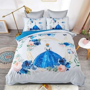 Fabric Fantastic Double Size Princess Kids Quilt/Doona/Duvet Cover Set