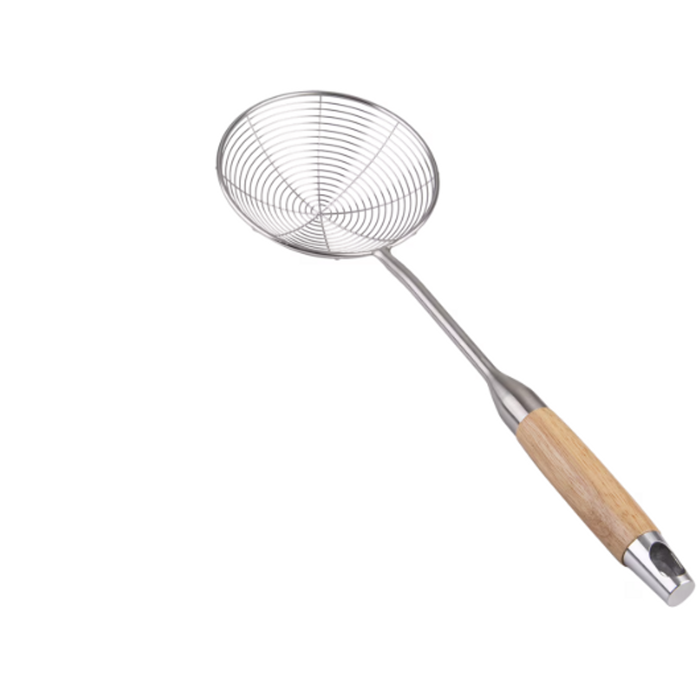 D.line Wok Wire Skimmer Stainless Steel Beechwood Handle Kitchen Tool 13.5cm