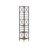 IHOMDEC Industrial 6-Tier Square Corner Bookshelf, 186.5cmH Rustic Dark Brown