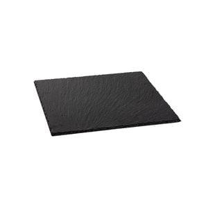 Argon Tableware Square Slate Serving Platter - Dinner Table Serveware - Padded Feet - 33cm - Grey