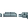 Chenille 3-Piece Sofa Set - Grey Blue