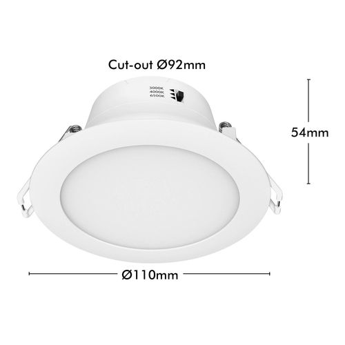 Arlec 9W Tri-Colour Dimmable LED Downlight with Plug Bases - 5 Pack ...