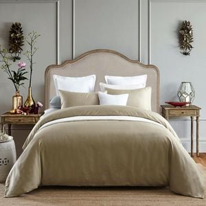 CottonMore 100% Cotton 650TC Sateen Taupe Quilt Doona Cover Set - Single