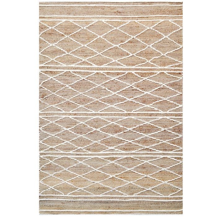 Designer Natural Jute Rug-Andes 1122-Natural/Ivory-80x150cm