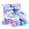 Costway Kid 4-size Butterfly Roller Skates Fun Quad Lightup 7-9 Blue