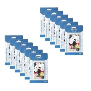 12x 65pc Malli Sewing Assorted Sewing/crafting Button Kit Set Multi-size Pack