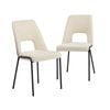 Oikiture 2x Dining Chairs Open-backrest Design Beige
