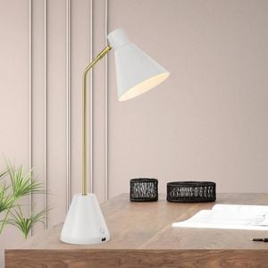 Telbix White Ambia Table Lamp With Usb
