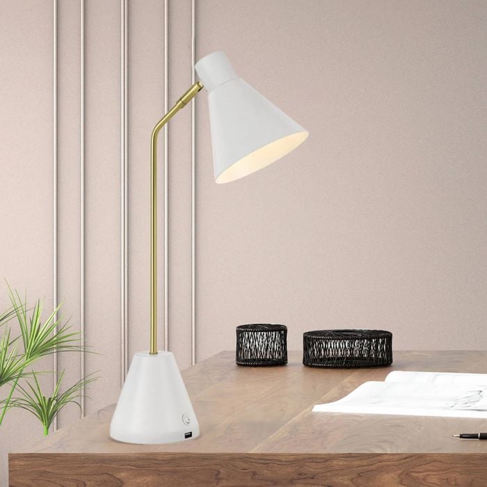Telbix White Ambia Table Lamp With Usb