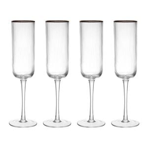 4pc Mikasa Sorrento Crystal Flute Glass Set 200ml
