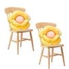 Soga 2x Yellow Double Flower Cushion Soft Floor Plush Pillow Home Decor