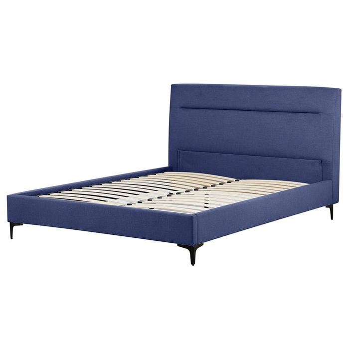 Familand Queen Size Platform Bed Frame Upholstered in Blue