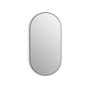 Attica 900 x 450mm Pill Matte Black Framed Mirror