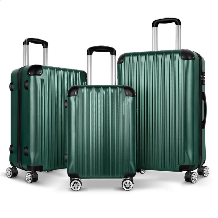 ALFORDSON 20" 24" 28" Luggage 3PCS Set Suitcase TSA Carry on Case Green