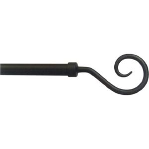 Windoware Shepherds Crook 16mmx3m Black Curtain Rod Set