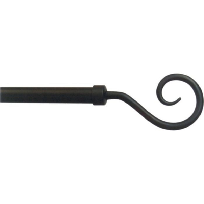 Windoware Shepherds Crook 16mmx3m Black Curtain Rod Set