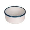 Urban Style Enamelware 12cm/300ml Round Bowl w/ Blue Rim - White