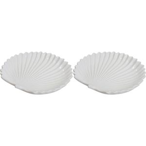 2x LVD Palm Ceramic Plate Trinket Dish/Jewellery Holder Decor Small 15cm White