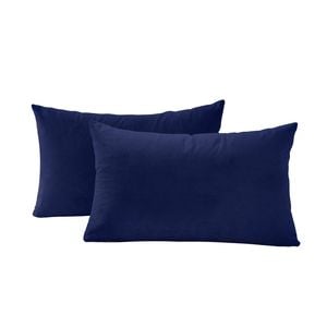 Gioia Casa Twin-Pack Velvet Cushion Covers – Soft Microfibre Cushion Covers with Hidden Zipper (Navy Blue, 30cm*50cm)
