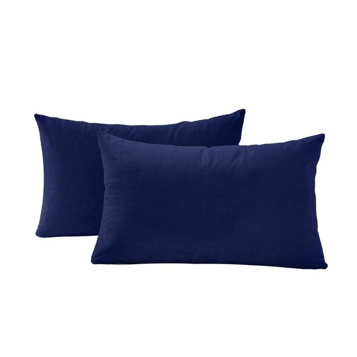 Gioia Casa Twin-Pack Velvet Cushion Covers – Soft Microfibre Cushion Covers with Hidden Zipper (Navy Blue, 30cm*50cm)