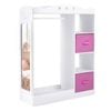 Costway Kid Wardrobe Clothes Rack Closet Full Length Mirror White