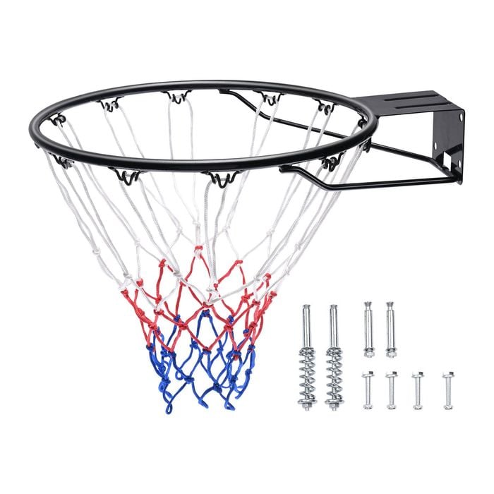 VEVOR Basketball Rim Black with Net and Double Spring for Kids Adults