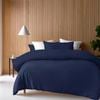 Accesorize Bamboo Cotton Double Stitch Quilt Cover Set Navy - Super King Bed