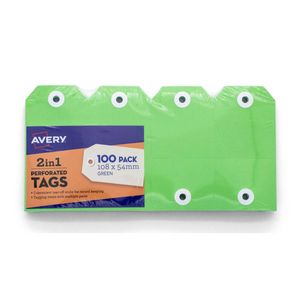 Avery 2-in-1 Kraft Tag (Pack of 100) (Green)