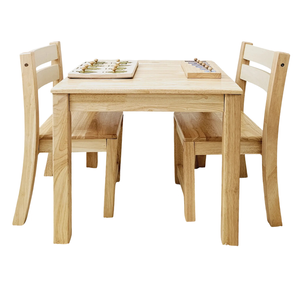 Standard Rubberwood Table with 2 Stacking Chairs