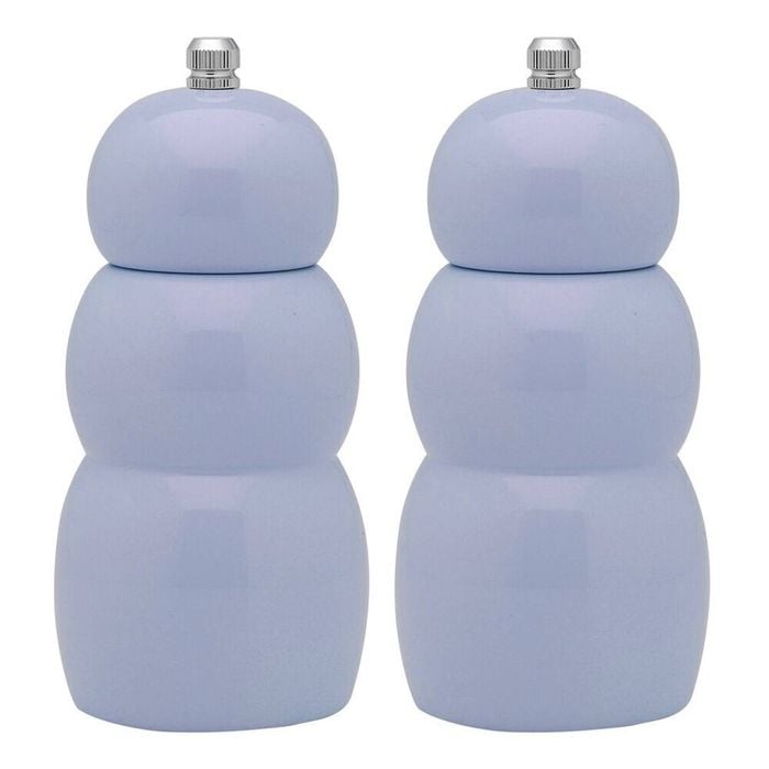 2pk Ecology High Gloss Rubber Wood Salt And Pepper Pod Grinder 15.5cm Horizon