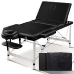 Alfordson Massage Table 3 Fold 85cm Black